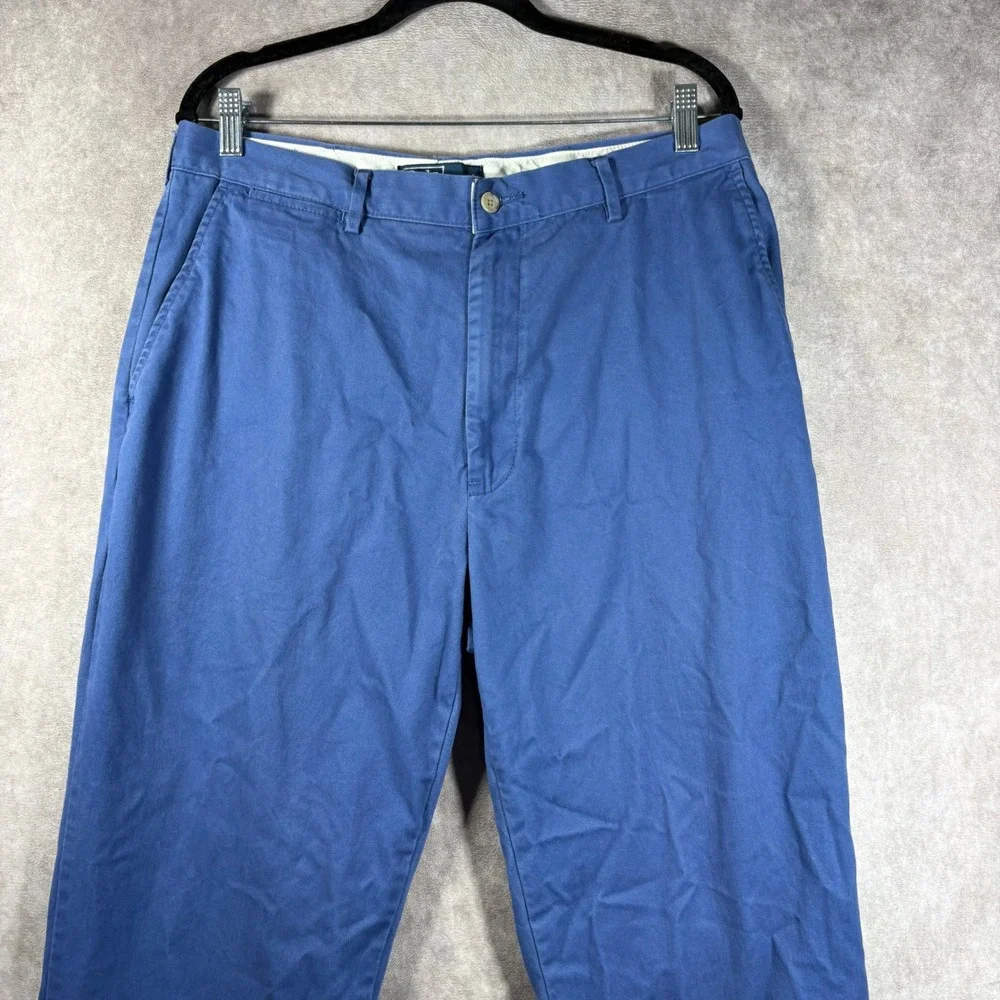 Polo Ralph Lauren Classic Chino Mens 36/34 Blue Straight Leg Cotton Pants Casual